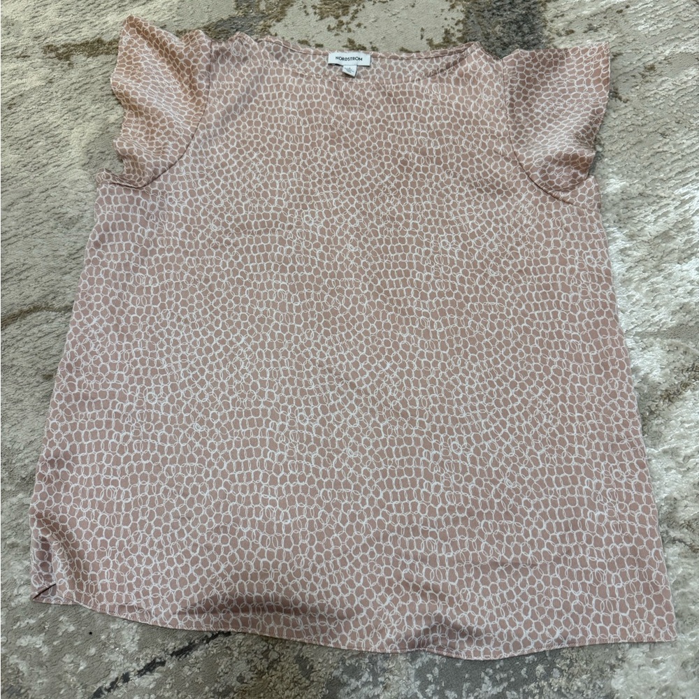 Nordstrom Blush Patterned Blouse - image 1